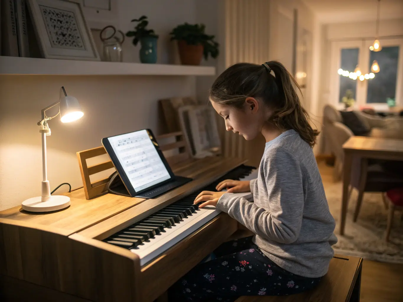 A young student receiving personalized instruction from a music teacher, highlighting the individualized support provided by APEC ASS PARENTS D’ELEVES CONSERVATOIRE.